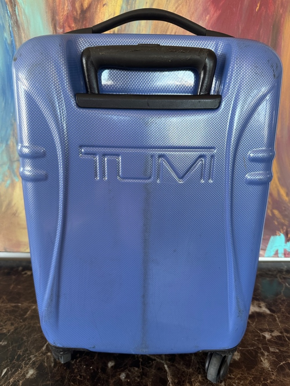 Tumi Textured Hard-Shell carry on spinner suitcaseLuggage in Light Blue